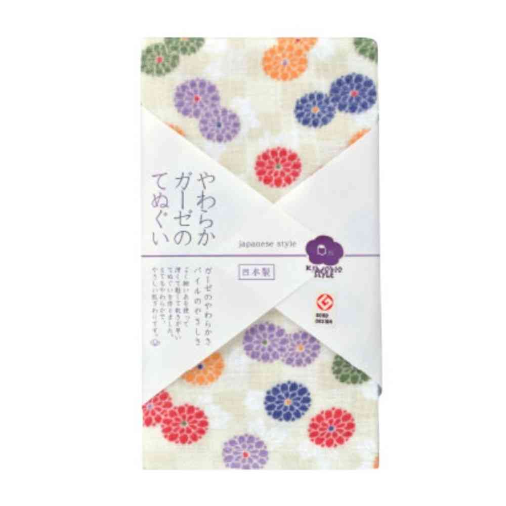 日繊商工 ジャパニーズスタイル 小紋菊 てぬぐい 1枚 - Image 3