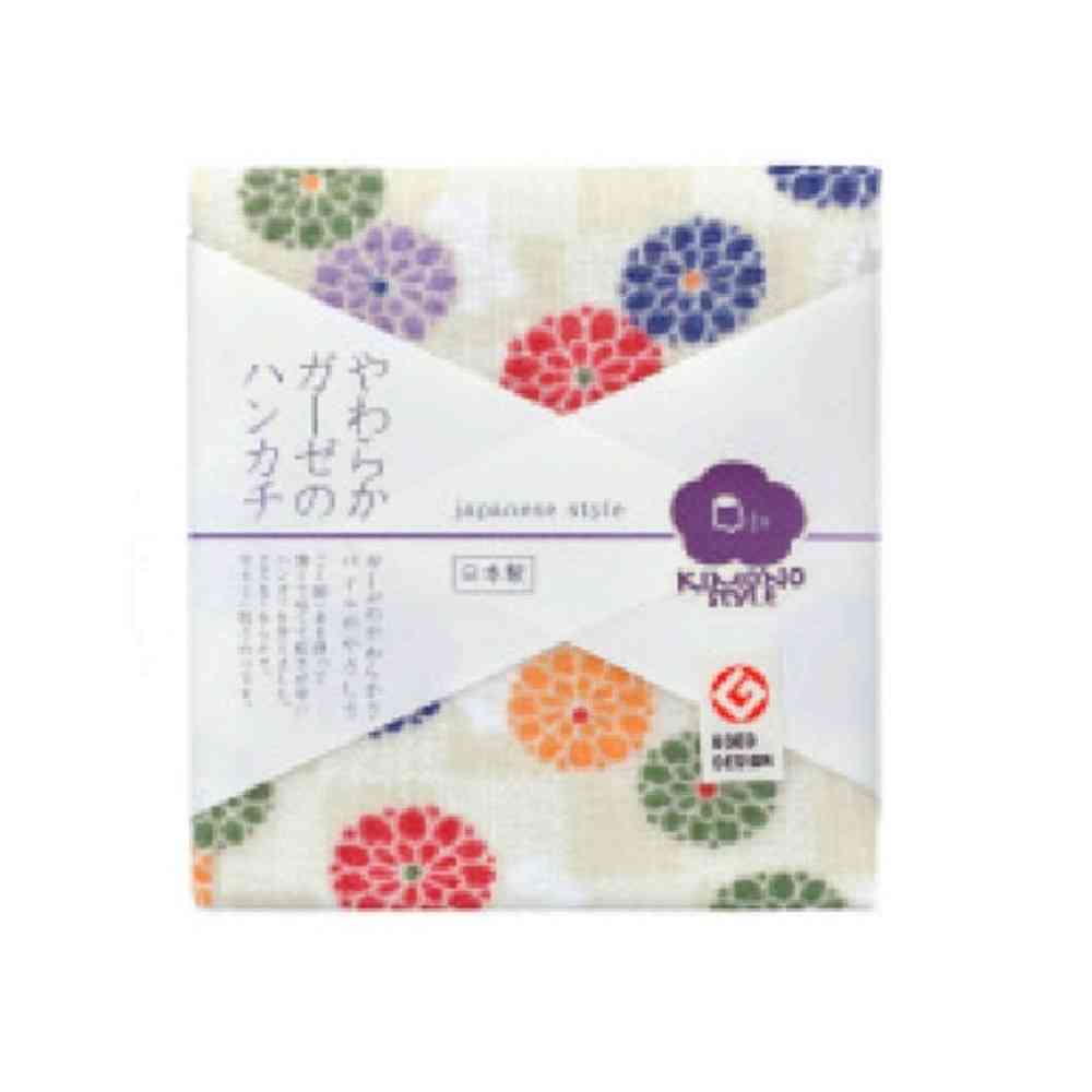 日繊商工 ジャパニーズスタイル 小紋菊 ハンカチ 1枚 - Image 3