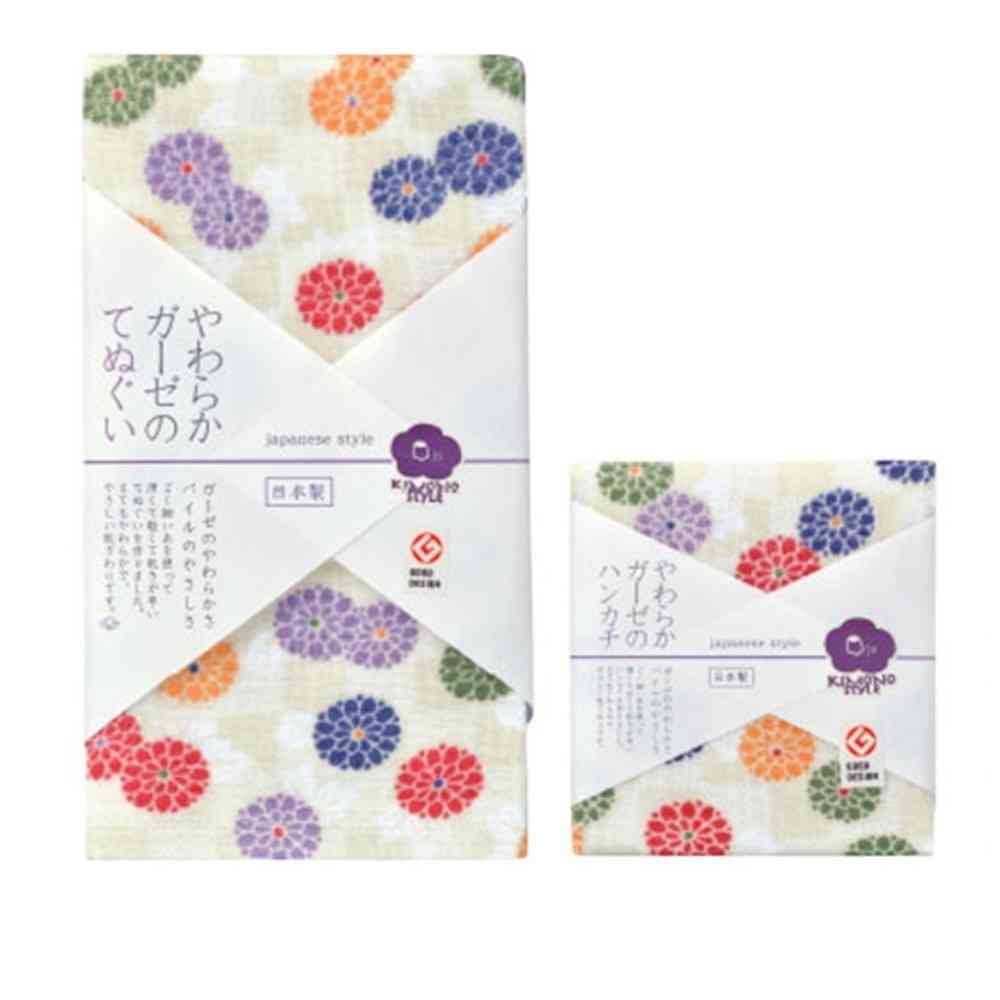 日繊商工 ジャパニーズスタイル 小紋菊 ハンカチ 1枚 - Image 4