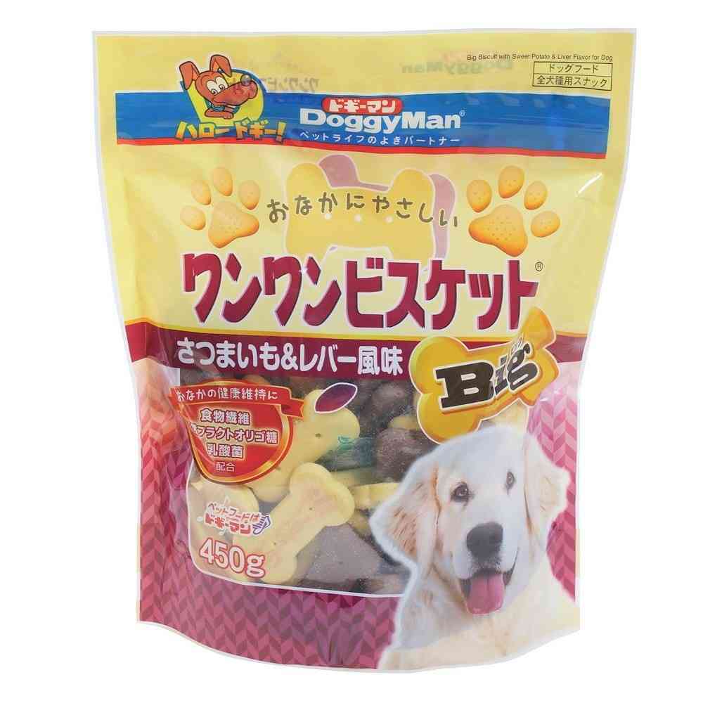 ドギーマン おなかにやさしいワンワンビスケット Big さつまいも&レバー風味 450g - Image 3