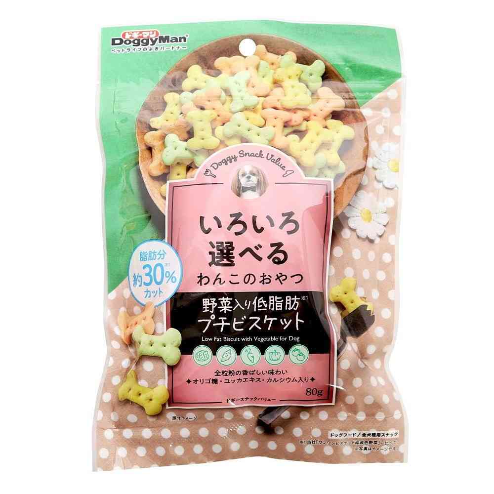 ドギーマン ドギースナックバリュー 野菜入り低脂肪プチビスケット 80g - Image 3