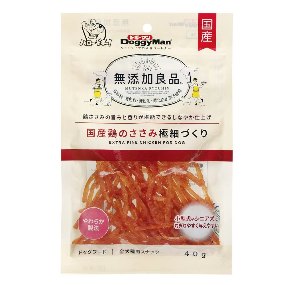 ドギーマン 無添加良品 国産鶏のささみ極細づくり 40g