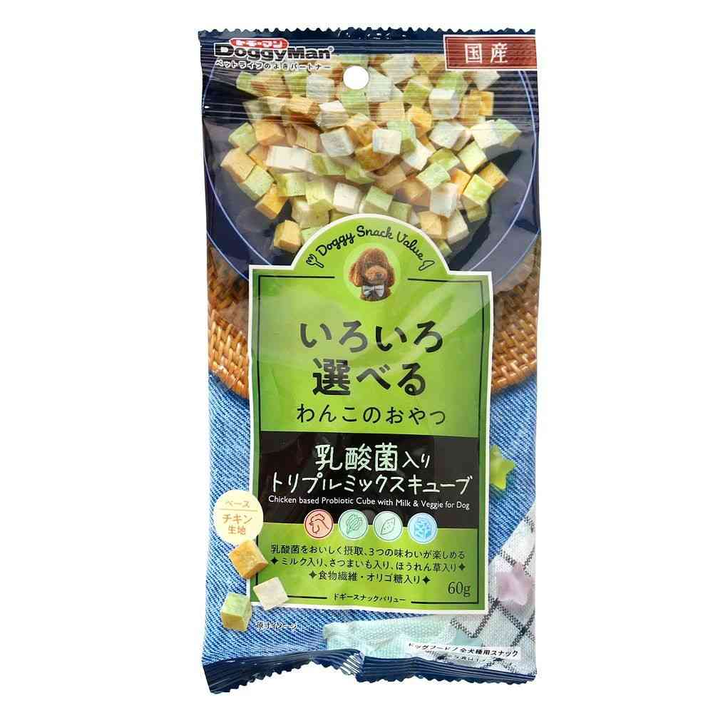 ドギーマン ドギースナックバリュー 乳酸菌入りトリプルミックスキューブ 60g - Image 3