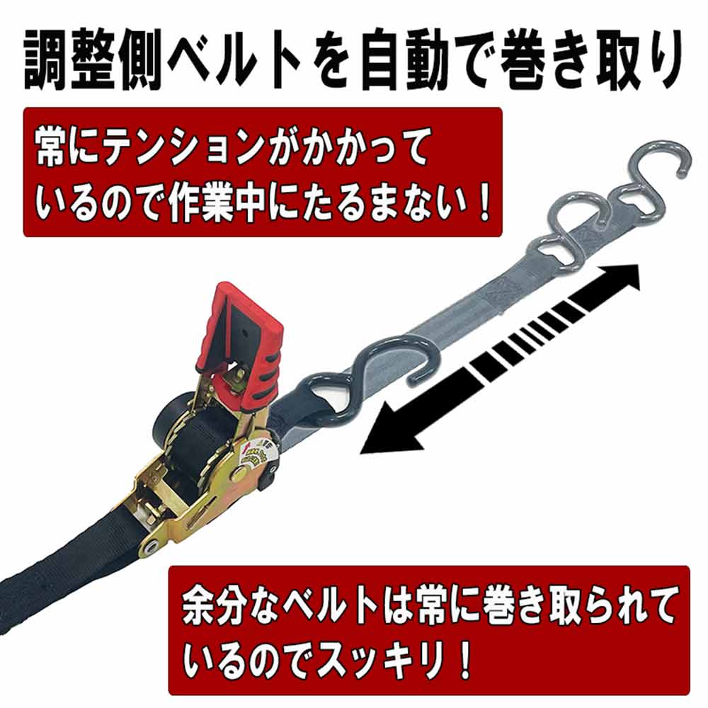 ラチェット式荷締機自動巻 RTA-2518S 【直送品】 返品・キャンセル・他商品と同時購入は不可 - Image 3
