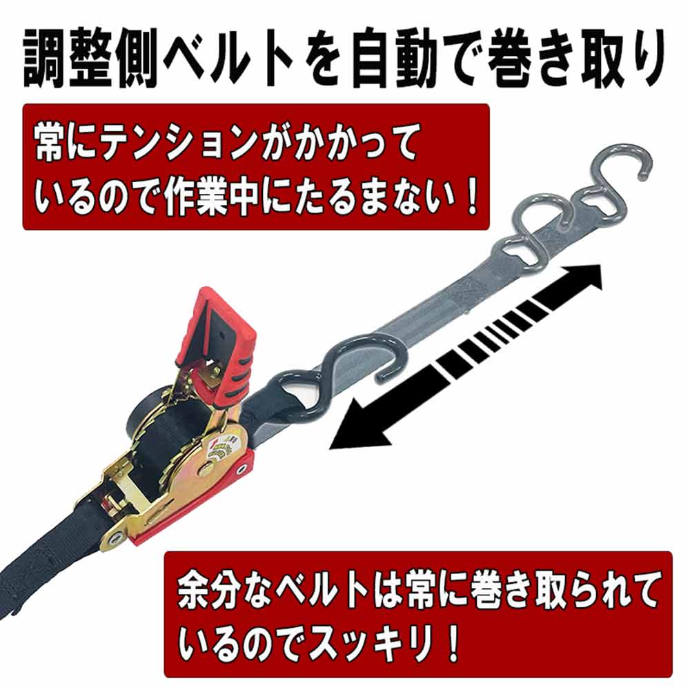 ラチェット式荷締機自動巻 RTA-2530S 【直送品】 返品・キャンセル・他商品と同時購入は不可 - Image 3