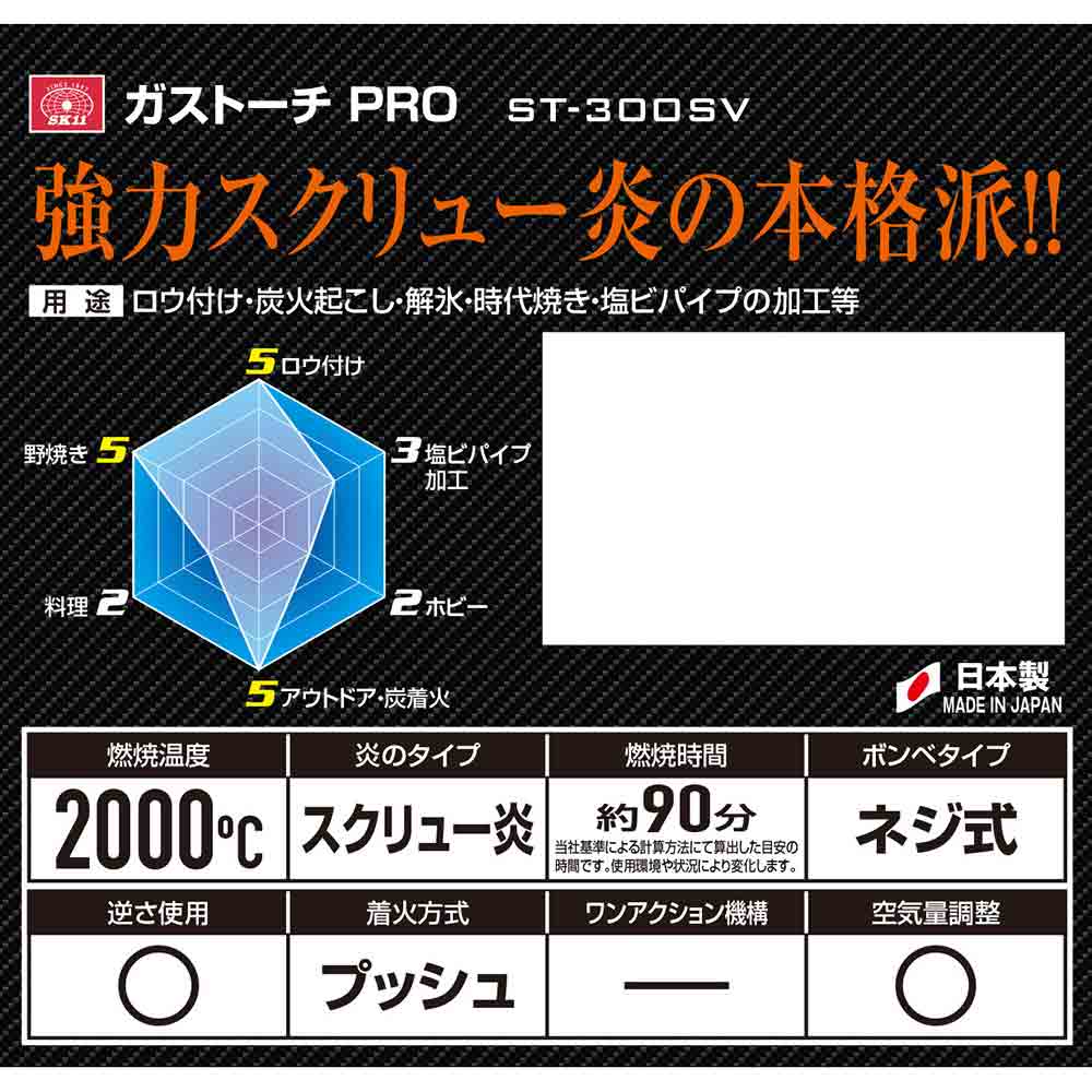 ガストーチ PRO ST-300SV 【直送品】 返品・キャンセル・他商品と同時購入は不可 - Image 6