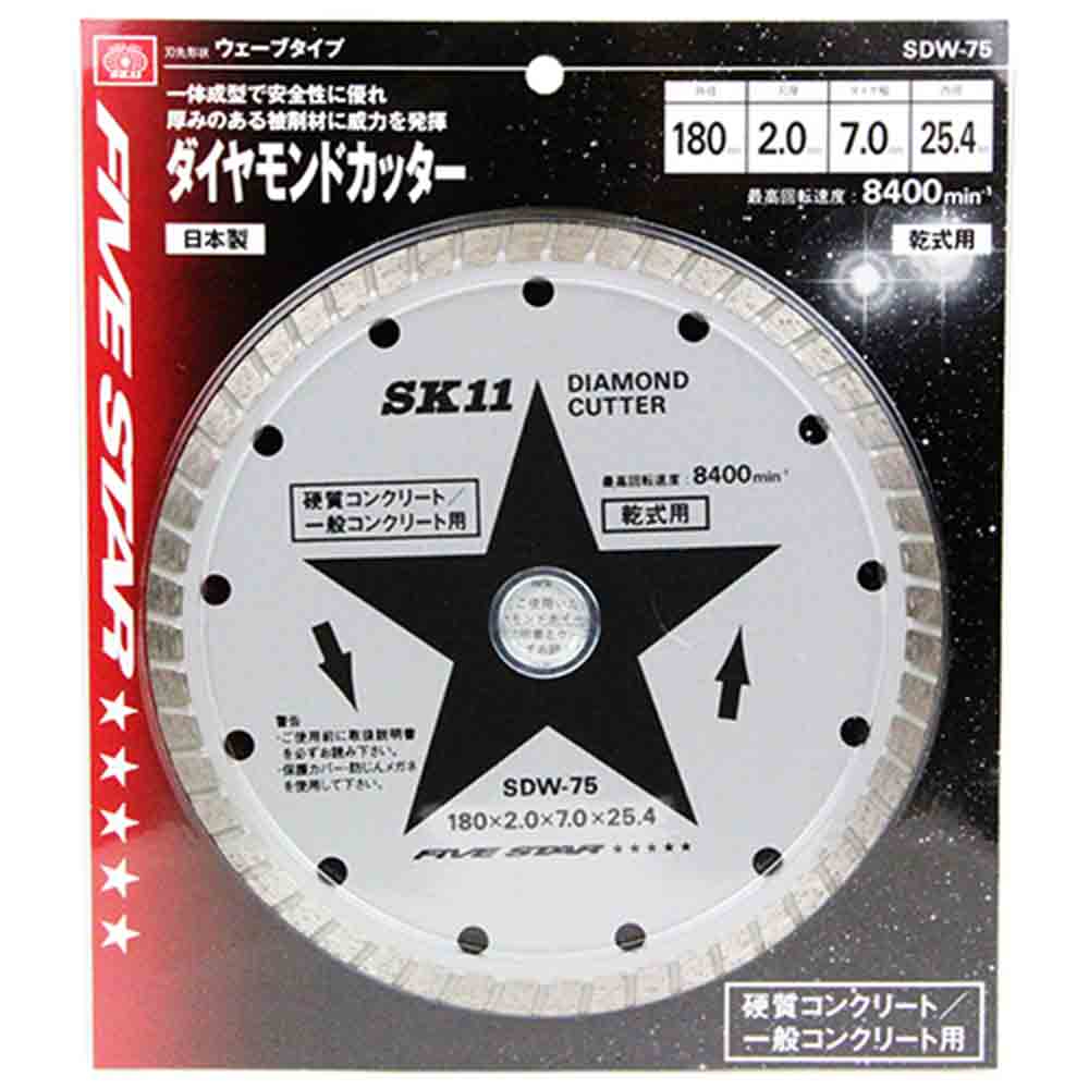 ダイヤモンドカッター ウェー SDW-75 【直送品】 返品・キャンセル・他商品と同時購入は不可 - Image 2
