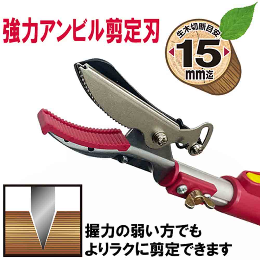 軽量三段伸縮高枝切鋏 SGLP-15 【直送品】 返品・キャンセル・他商品と同時購入は不可 - Image 6