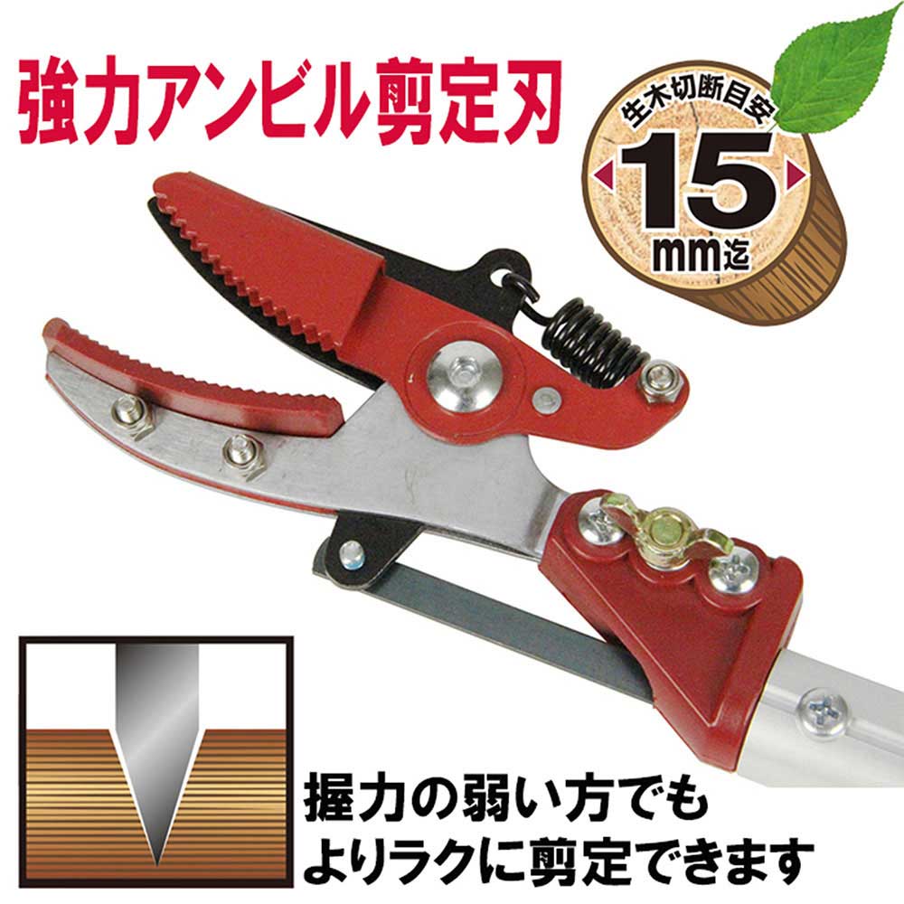 三段伸縮高枝切鋏 1500 SGLP-12 【直送品】 返品・キャンセル・他商品と同時購入は不可 - Image 6