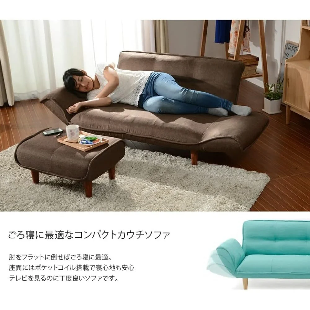 日本製 カウチソファ二人掛け KAN ライトブルー 【直送品】 返品・キャンセル・他商品と同時購入は不可 - Image 9
