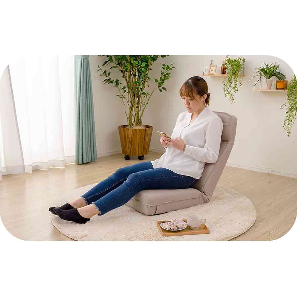 日本製 ヘッドリクPコイル座椅子 ダリアンベージュ 【直送品】 返品・キャンセル・他商品と同時購入は不可 - Image 2