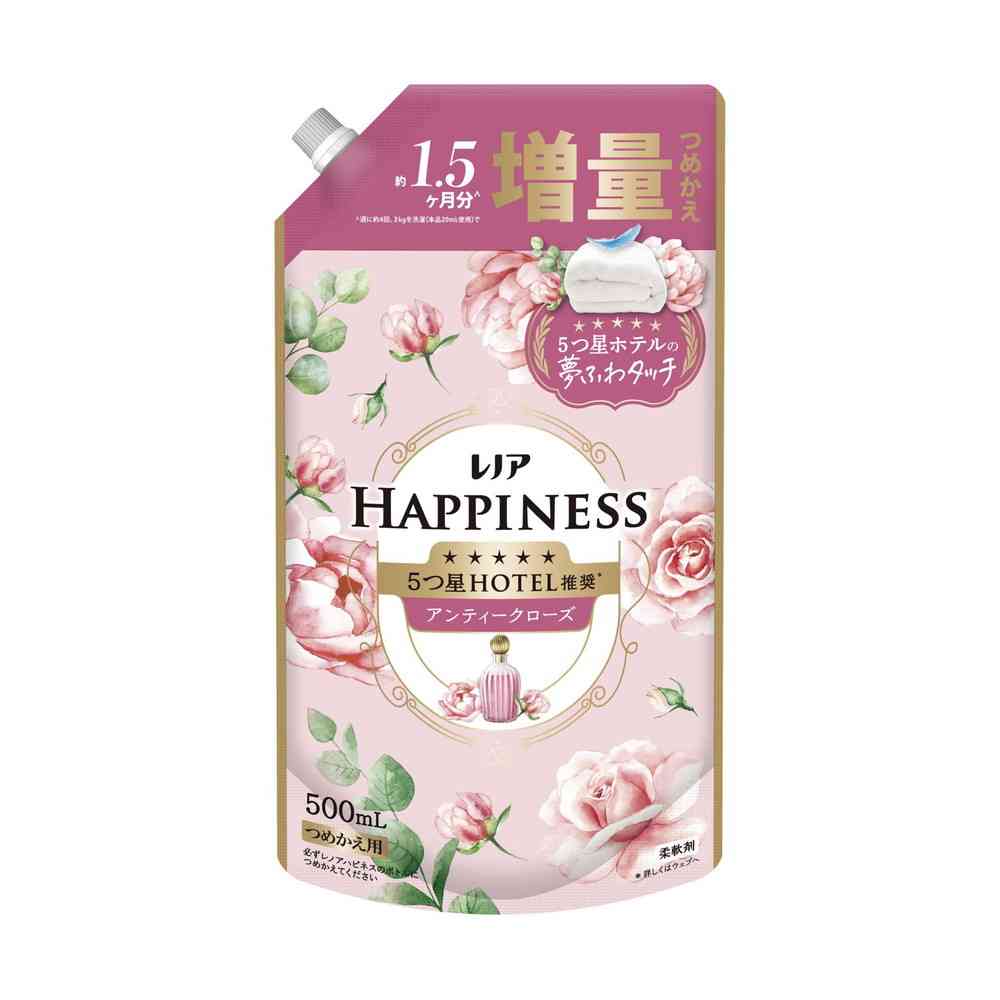P&G レノアハピネス 夢ふわタッチ 華やかに香るアンティークローズの香り 詰替 増量サイズ 500mL