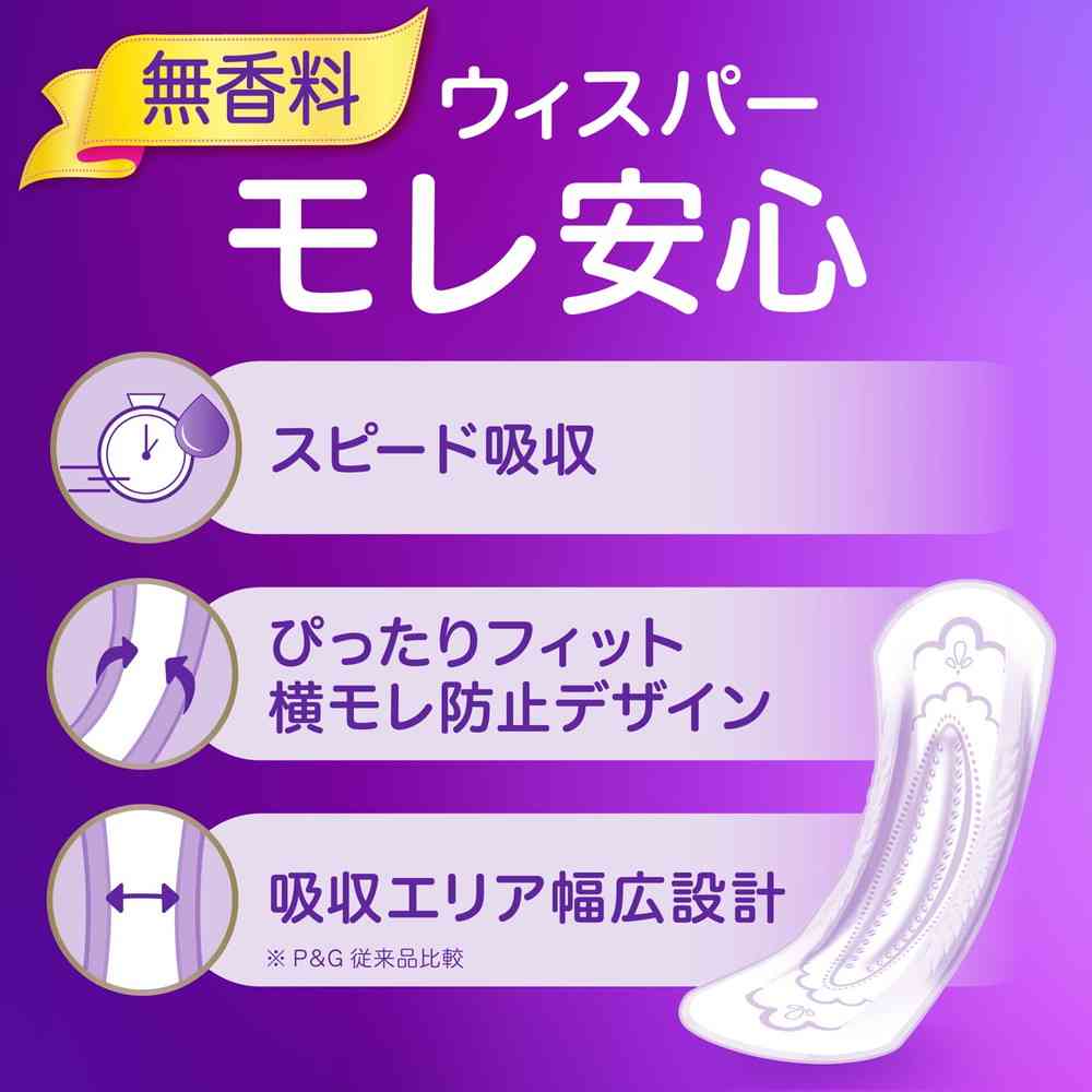 P&G ウィスパー うすさら安心 120cc 無香料 24枚 - Image 2