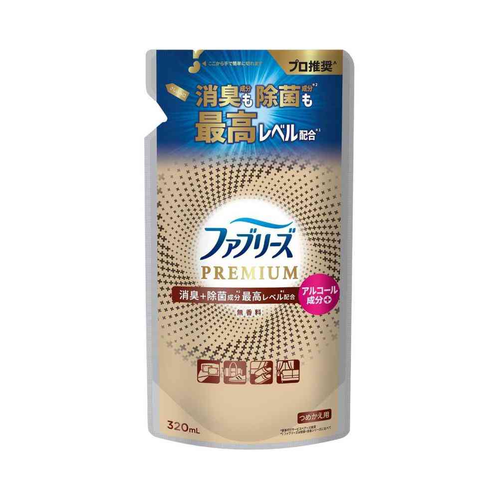 P&G ファブリーズ W除菌+消臭 プレミアム 無香料 つめかえ 320mL