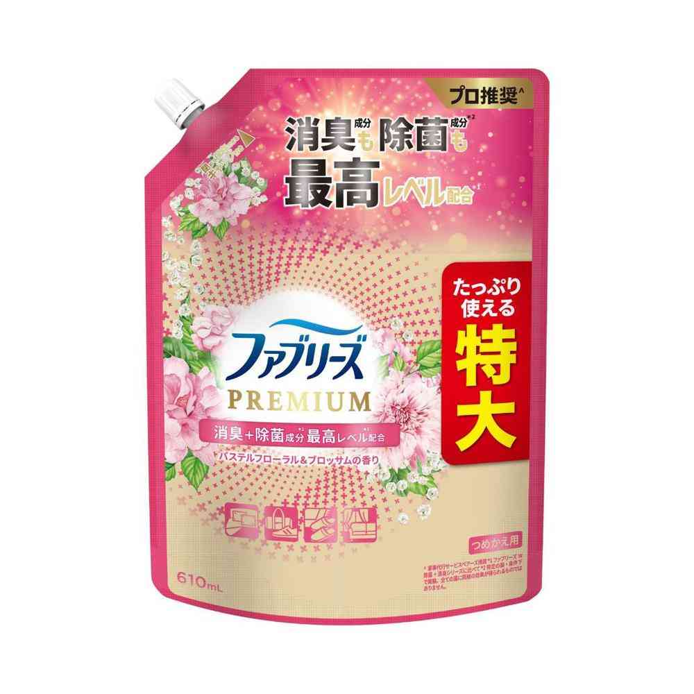P&G ファブリーズ W除菌+消臭 プレミアム パステルフローラル&ブロッサムの香り つめかえ 特大サイズ 610mL