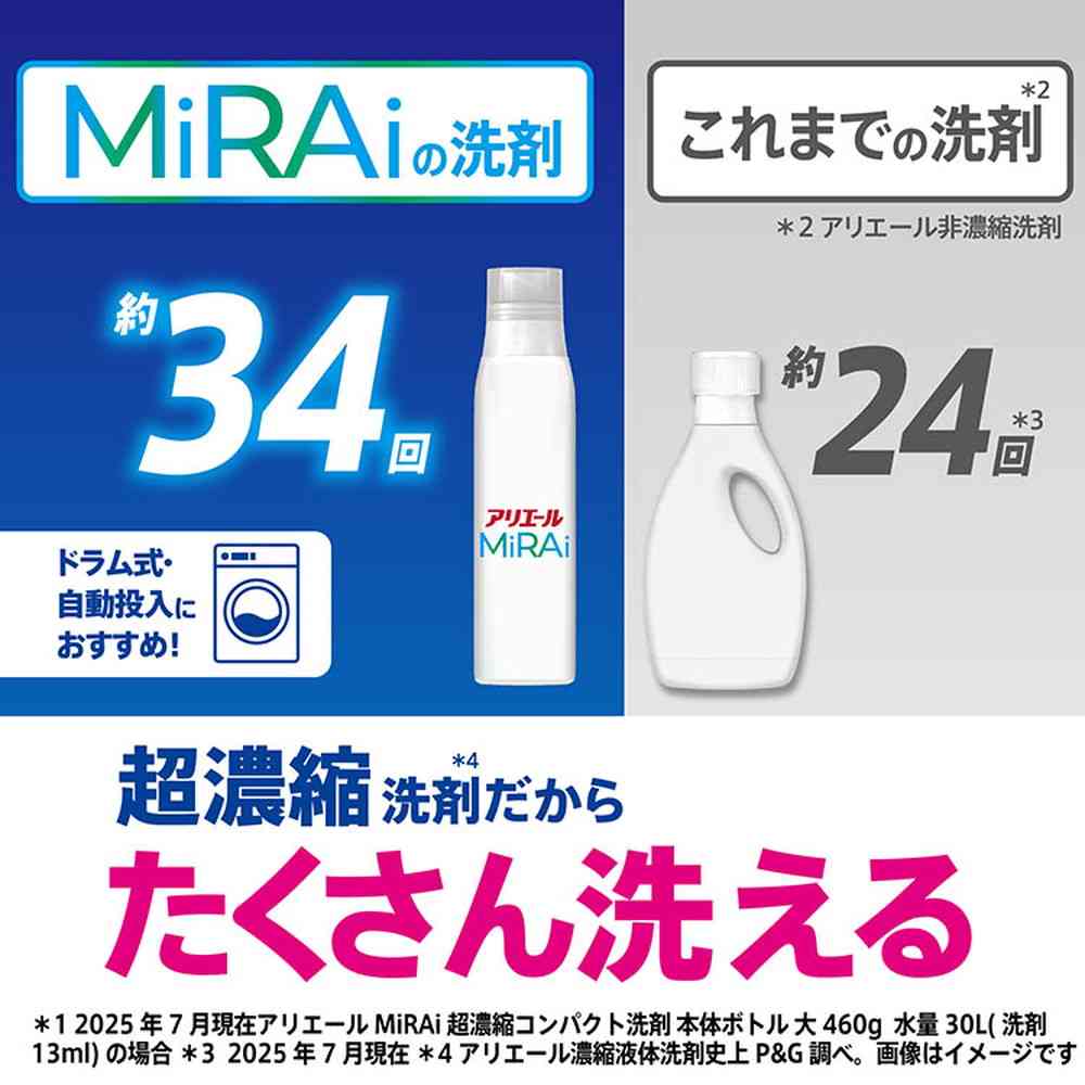 P&G アリエールMiRAi 超濃縮 部屋干し＆スポーツ つめかえ 超ジャンボサイズ 800g - Image 6