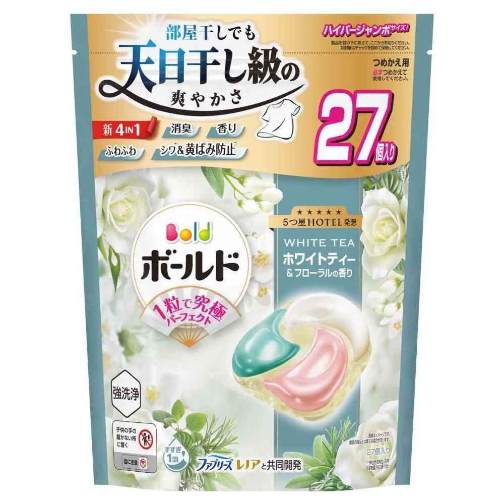 P&G ボールド ジェルボール4D 心弾けるホワイトティー&フローラル 詰替 ハイパージャンボ 27個