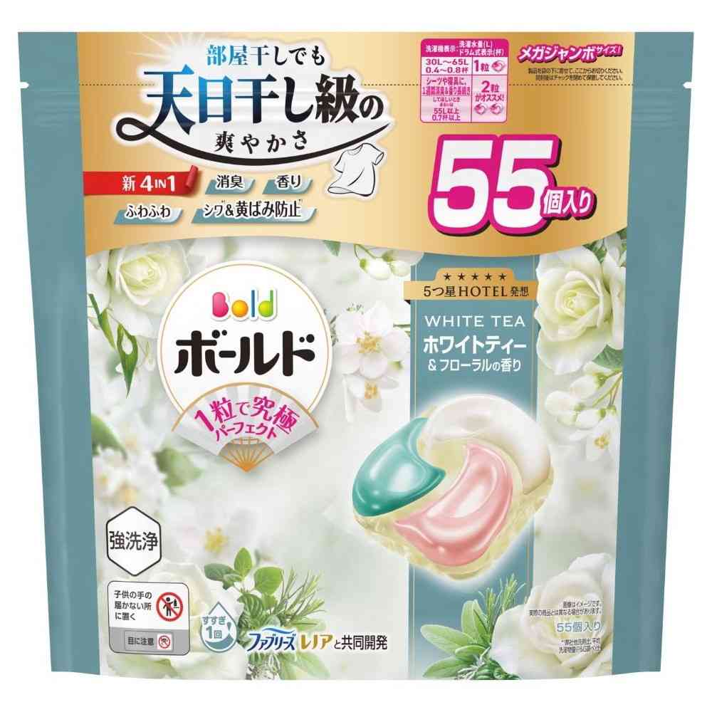 P&G ボールド ジェルボール4D 心弾けるホワイトティー&フローラル 詰替 メガジャンボ 55個