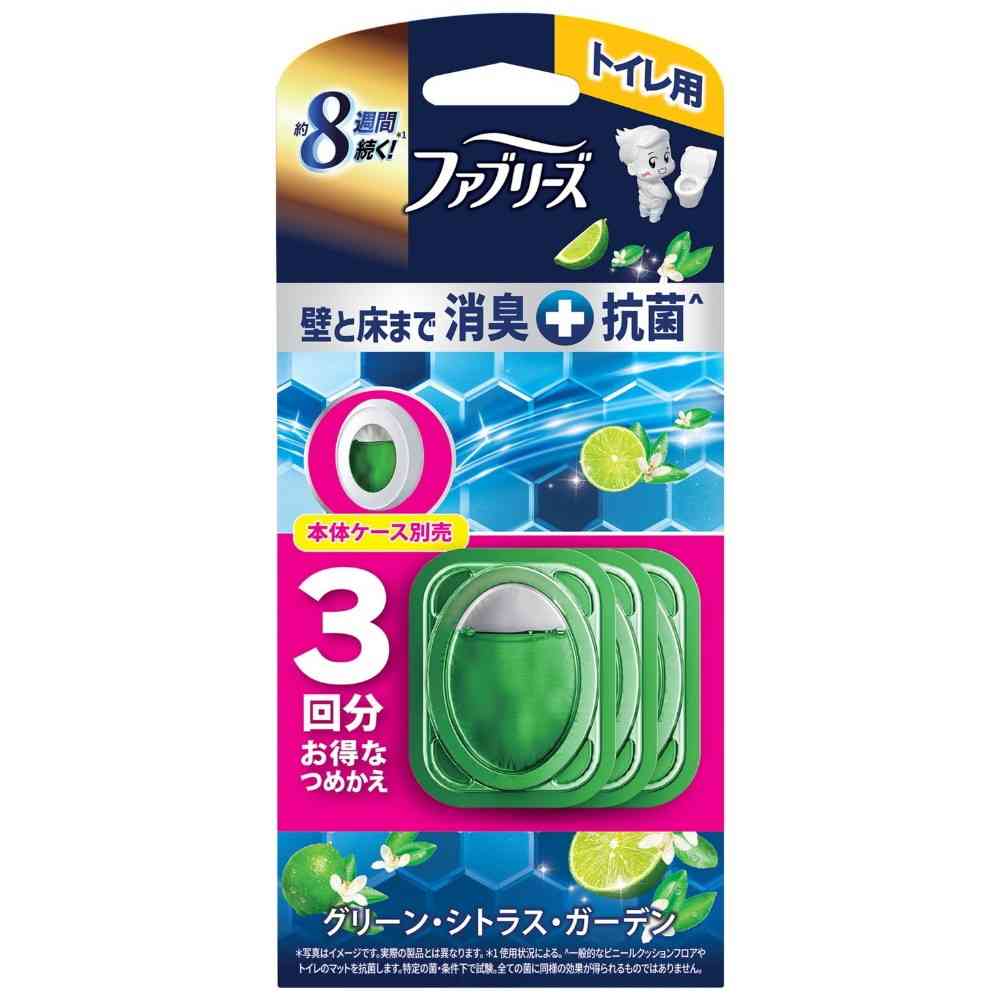 P&G ファブリーズ トイレ用+抗菌 グリーン・シトラス・ガーデン つめかえ 6.3mlx3回分
