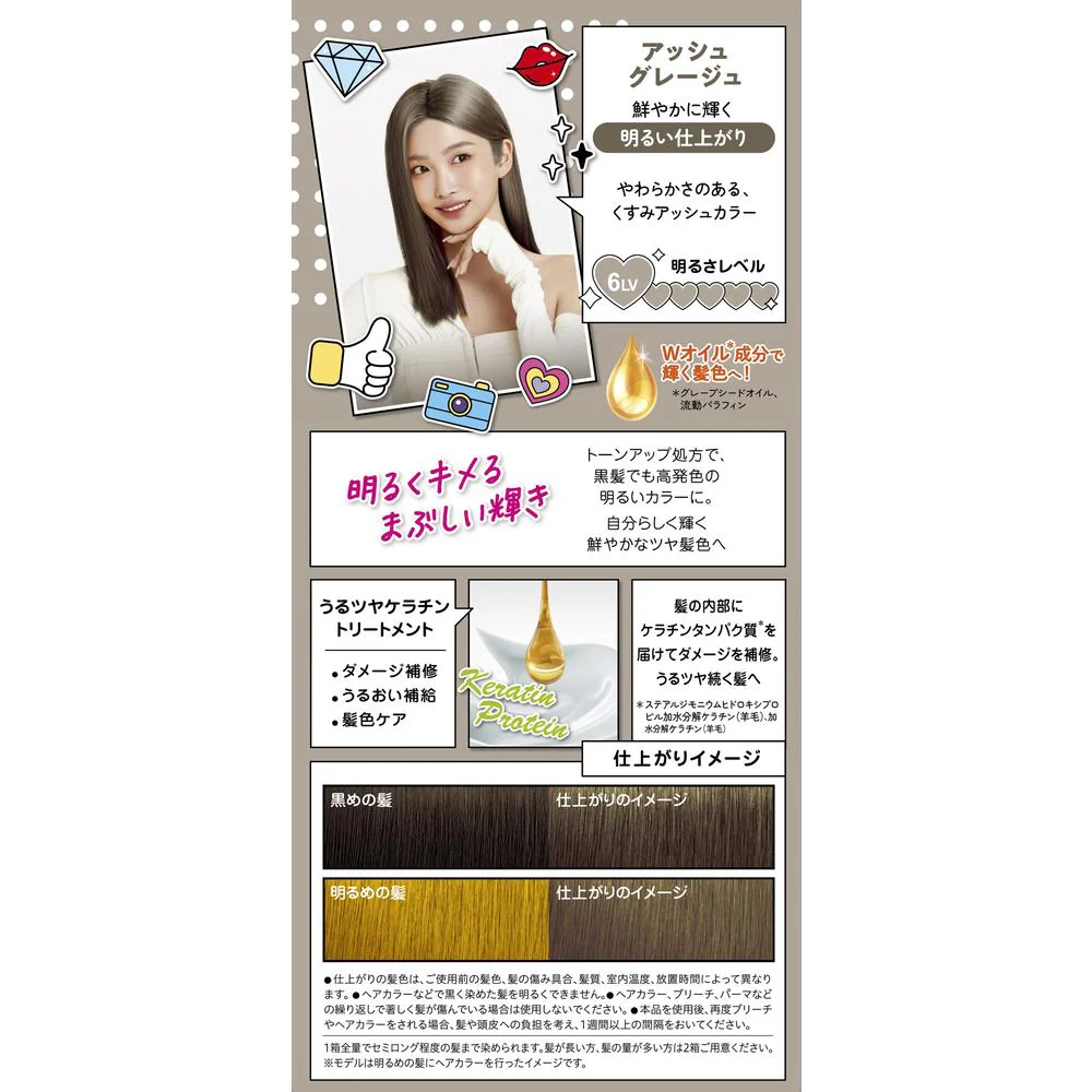 【医薬部外品】ヘンケルジャパン フレッシュライト ミルキーヘアカラー アッシュグレージュ - Image 4