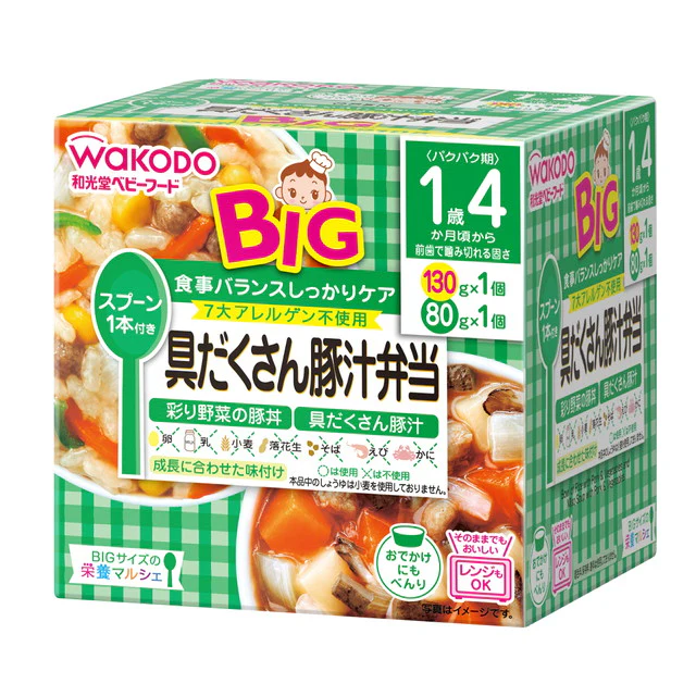 ◆和光堂 BIG栄養マルシェ 具だくさん豚汁弁当（16ヶ月頃から）130g・80g - Image 2