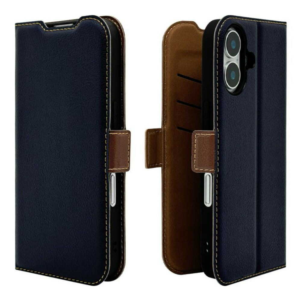 テレホンリース iPhone16 ケース カバー ネイビー×ブラウン - Image 4