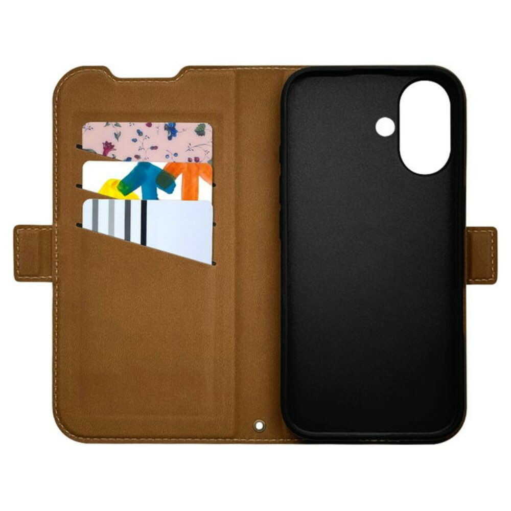 テレホンリース iPhone16 ケース カバー ネイビー×ブラウン - Image 5