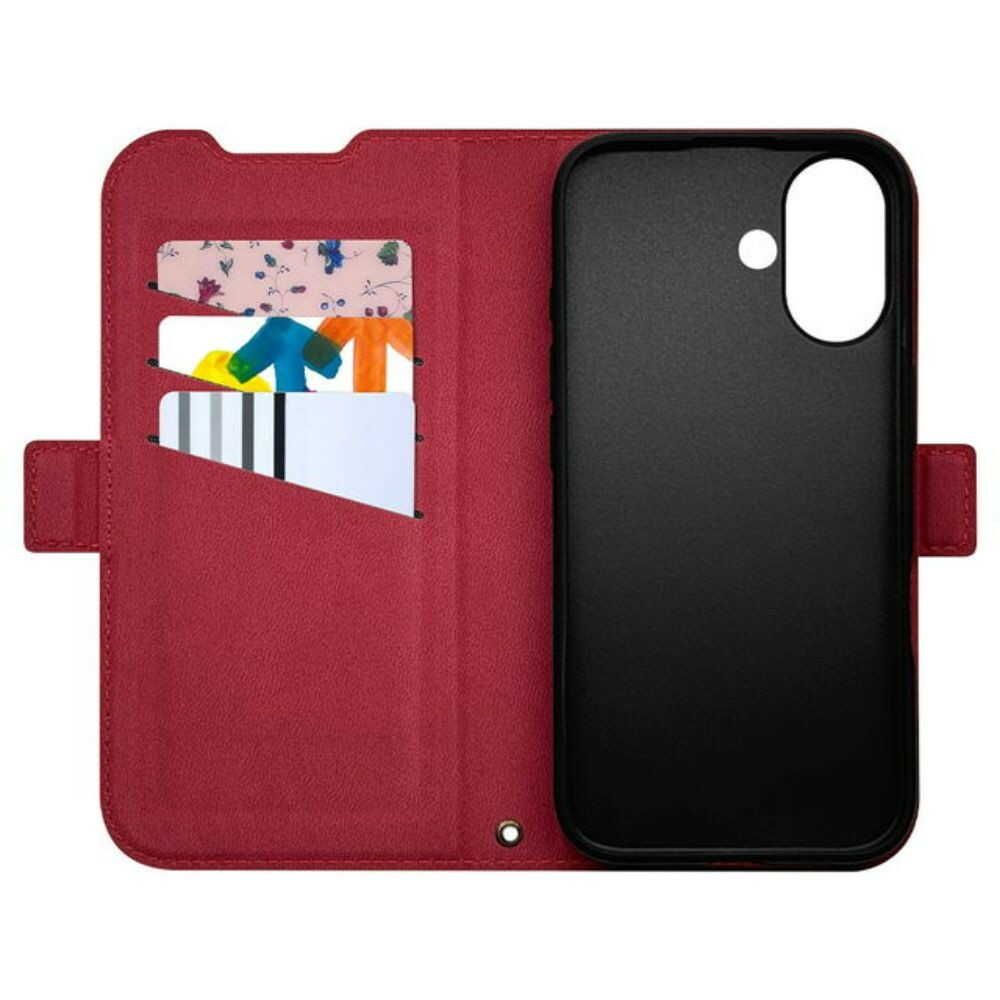 テレホンリース iPhone16 ケース カバー ブラック×レッド - Image 5