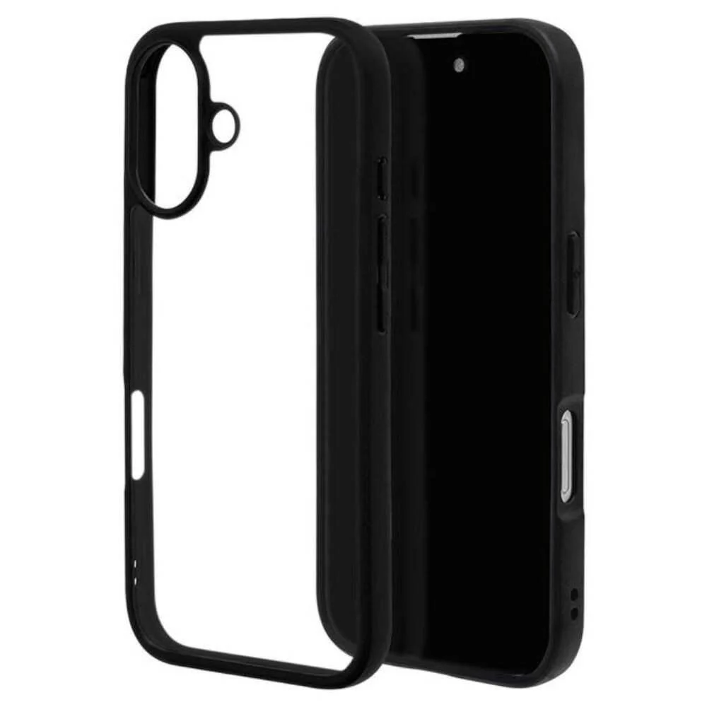 テレホンリース iPhone16 ケース カバー ライノックス 耐衝撃吸収 MIL規格 クリア ブラック×クリア - Image 3