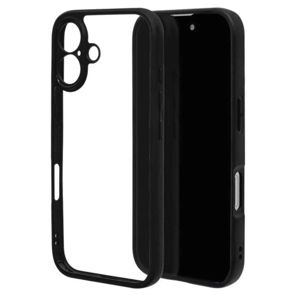 テレホンリース iPhone16 ケース カバー ハイブリッド 極限保護 ブラック×クリア - Image 3