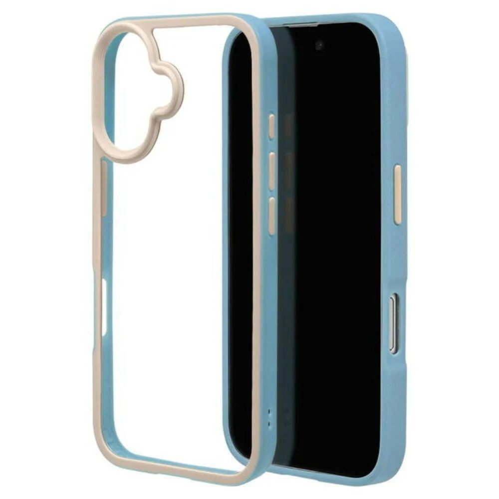 テレホンリース iPhone16 ケース カバー bicolor 背面クリア ライトブルー - Image 4