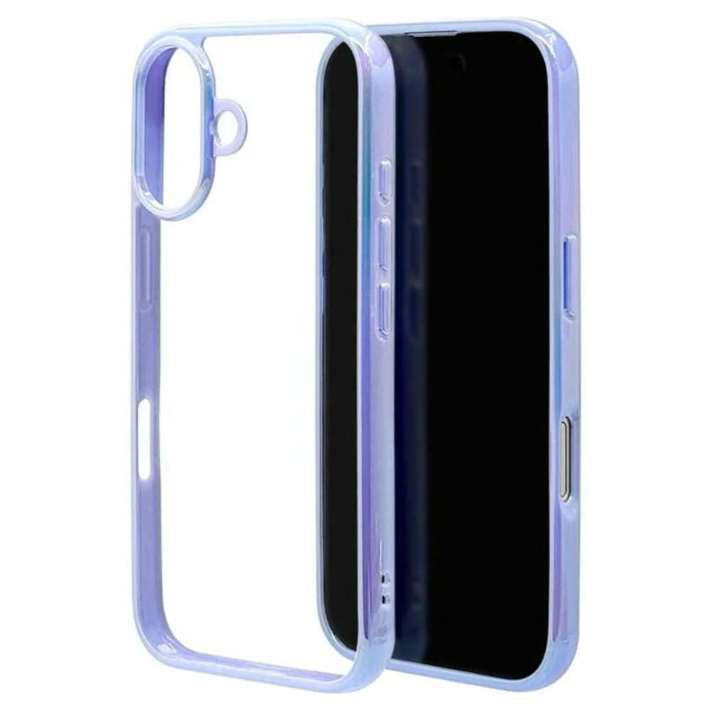 テレホンリース iPhone16 ケース カバー ハイブリッド aurora パープル×クリア - Image 3