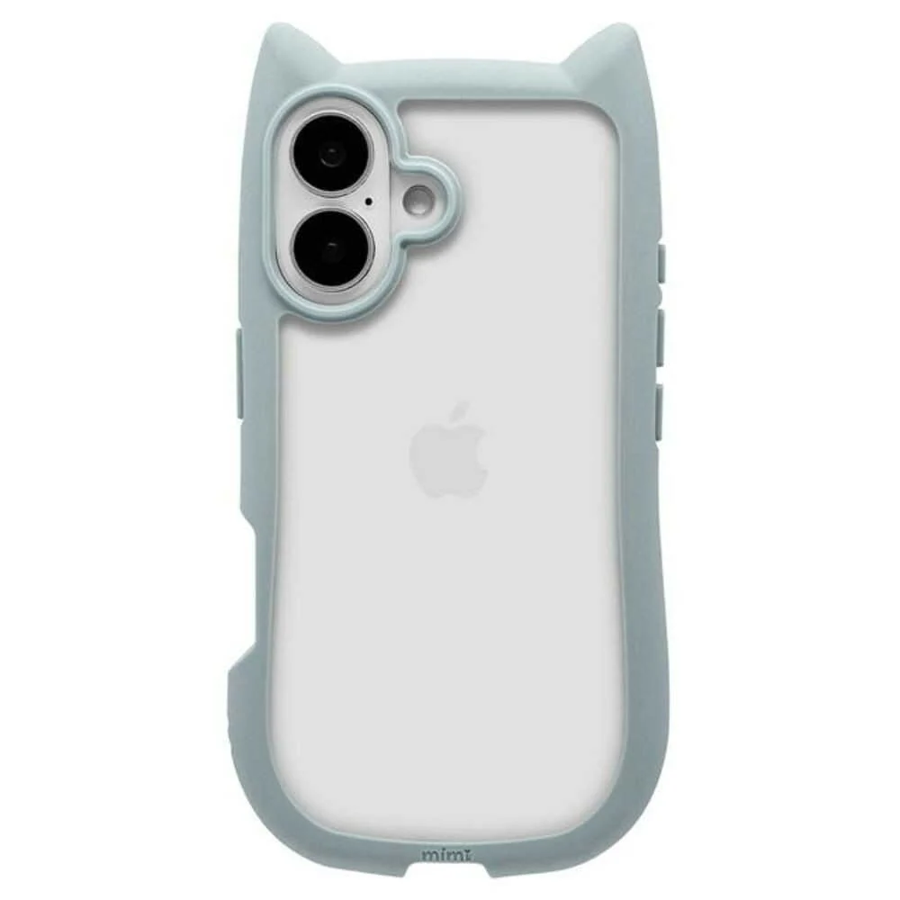 テレホンリース iPhone16 ケース カバー ハイブリッド 猫耳 スモーキーブルー - Image 5