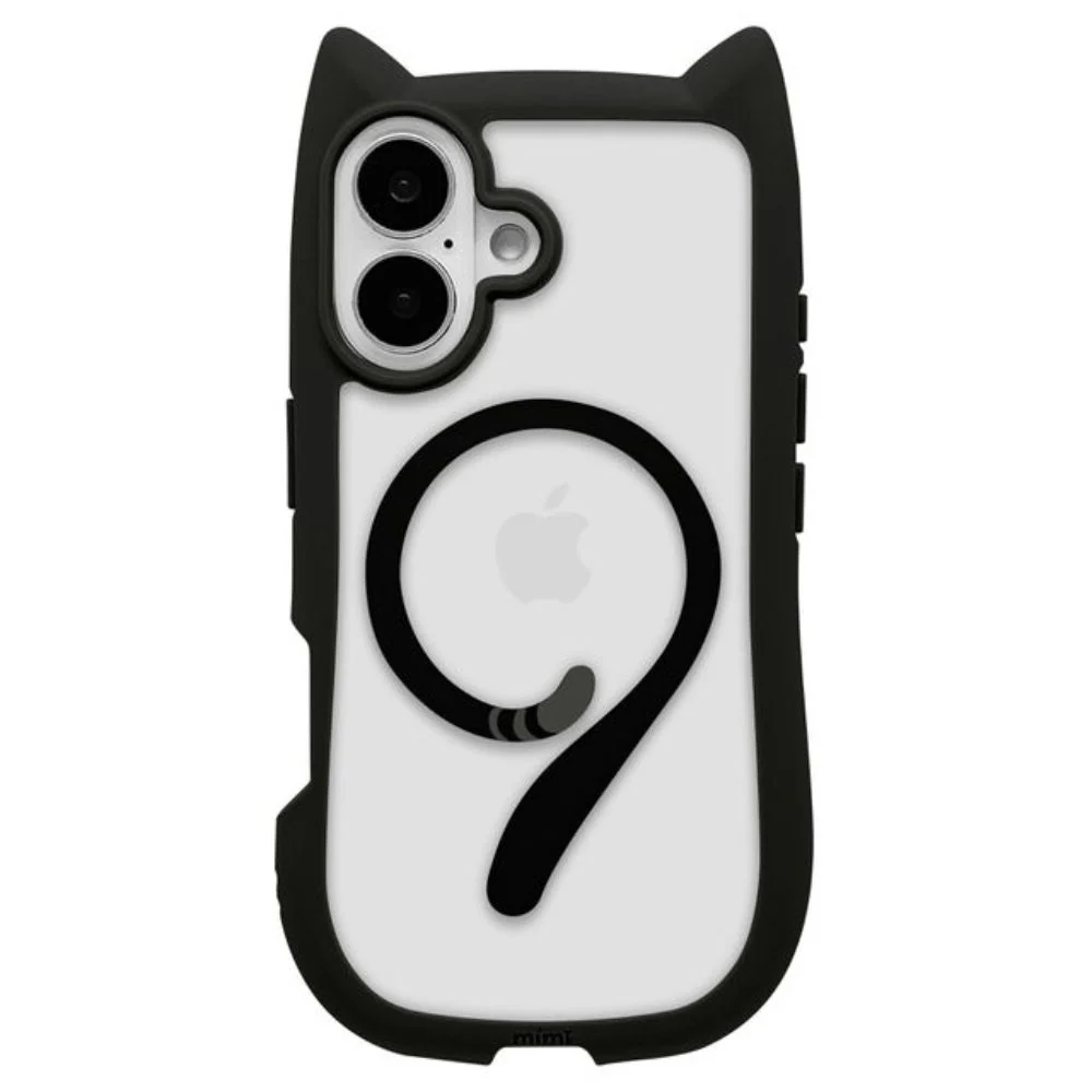 テレホンリース iPhone16 ケース カバー MagSafe対応 猫耳 ブラック - Image 2