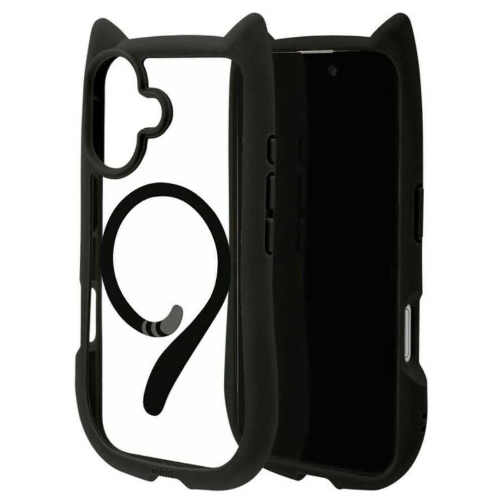 テレホンリース iPhone16 ケース カバー MagSafe対応 猫耳 ブラック - Image 4