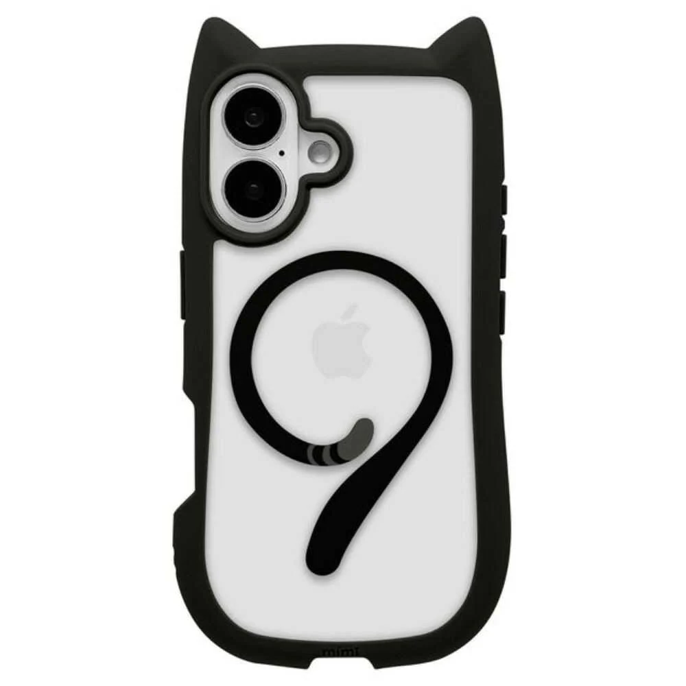 テレホンリース iPhone16 ケース カバー MagSafe対応 猫耳 ブラック - Image 5
