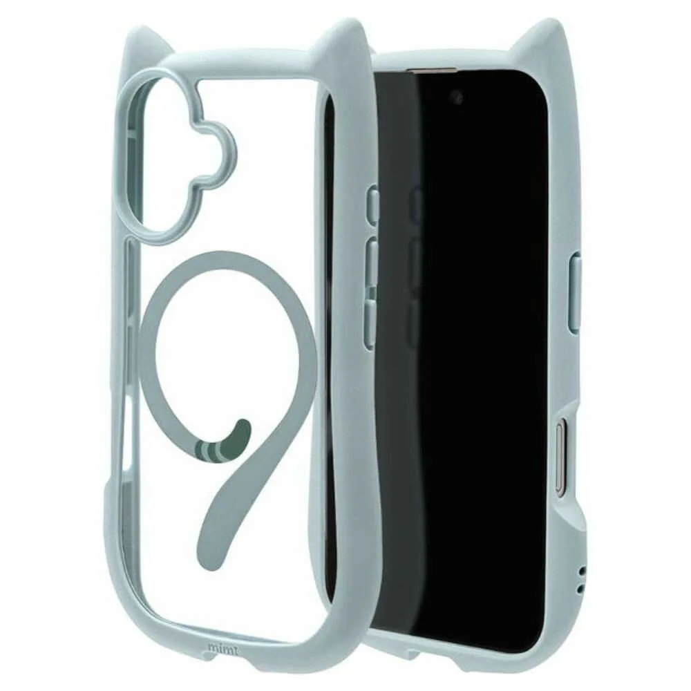 テレホンリース iPhone16 ケース カバー MagSafe対応 猫耳 スモーキーブルー - Image 4