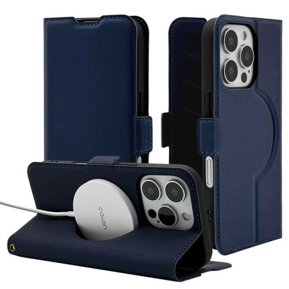 テレホンリース iPhone16Pro 手帳型カバー MagSafe対応 ワイヤレス充電対応 ネイビー - Image 4