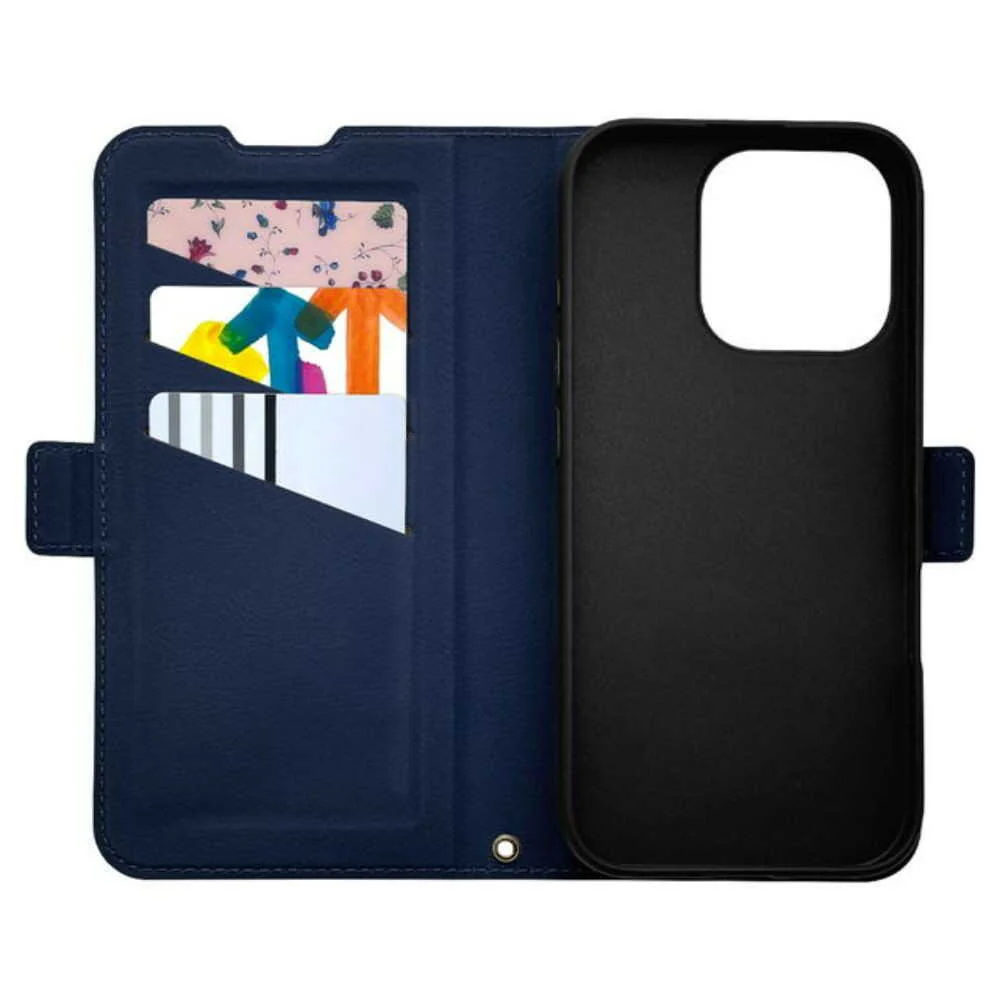 テレホンリース iPhone16Pro 手帳型カバー MagSafe対応 ワイヤレス充電対応 ネイビー - Image 5