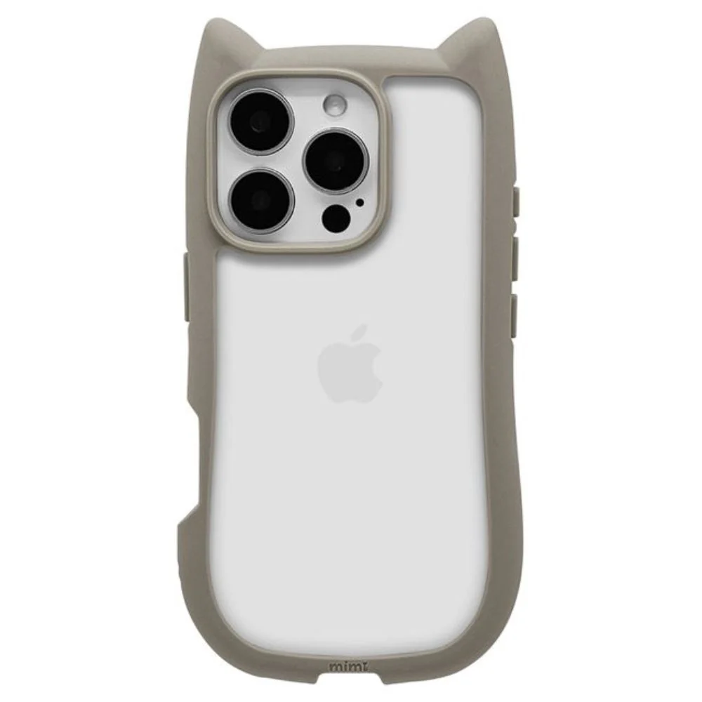テレホンリース iPhone16Pro ケース カバー ハイブリッド 猫耳 トープ - Image 2