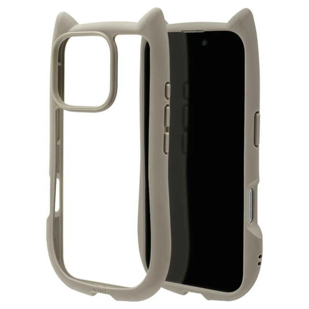 テレホンリース iPhone16Pro ケース カバー ハイブリッド 猫耳 トープ - Image 4