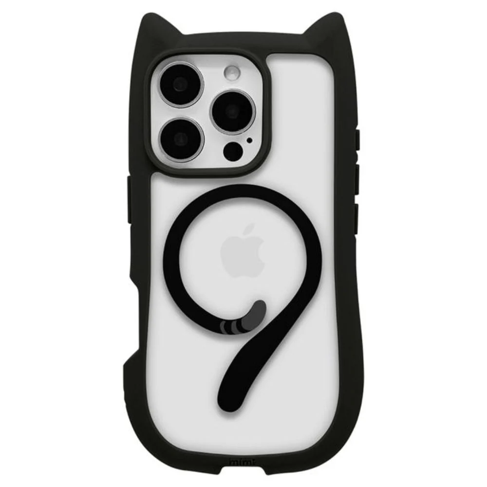 テレホンリース iPhone16Pro ケースカバー 猫耳 ブラック