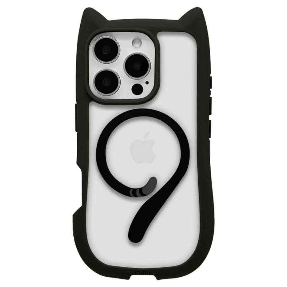 テレホンリース iPhone16Pro ケースカバー 猫耳 ブラック - Image 3