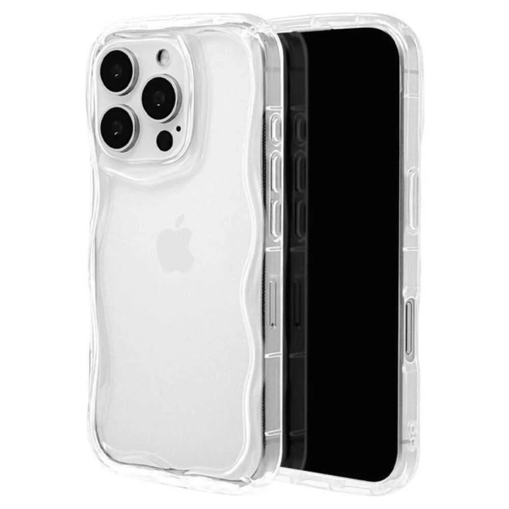 テレホンリース iPhone16Pro ソフトケース TPU クリア ウェーブ - Image 3