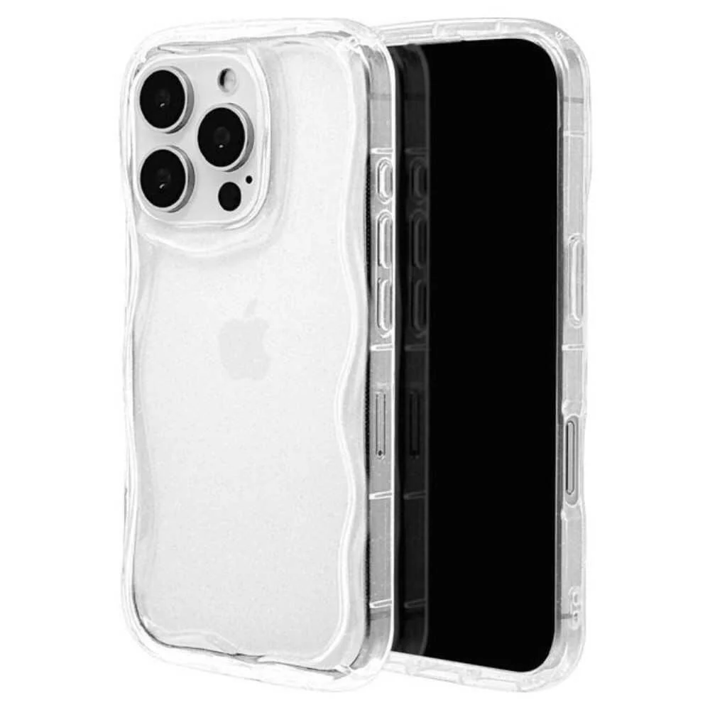 テレホンリース iPhone16Pro ソフトケース TPU クリアラメ入り - Image 3