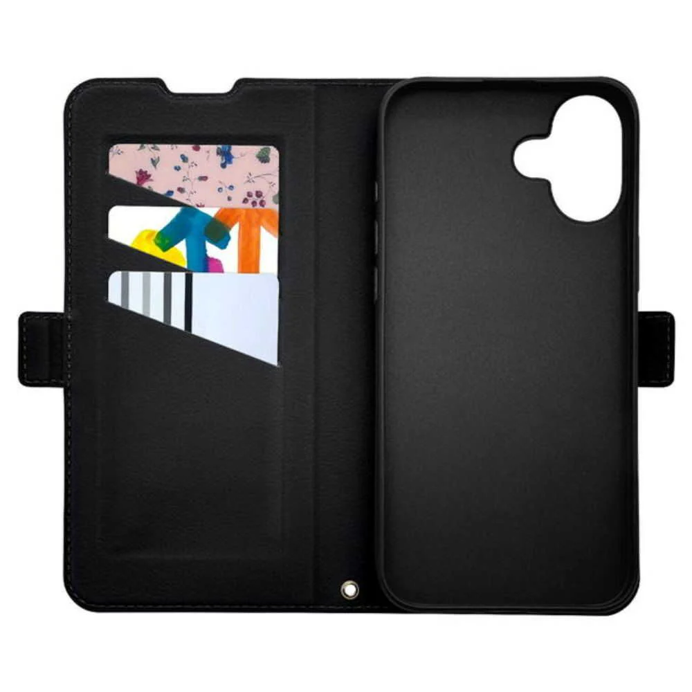 テレホンリース iPhone16Plus 手帳型ケース 耐衝撃吸収 MagSafe対応 ブラック - Image 5