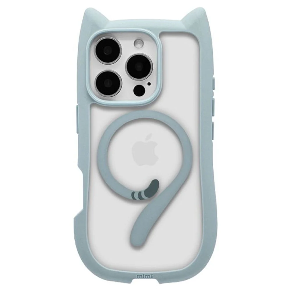 テレホンリース iPhone16Pro ケースカバー 猫耳 MagSafe対応 スモーキーブルー - Image 2