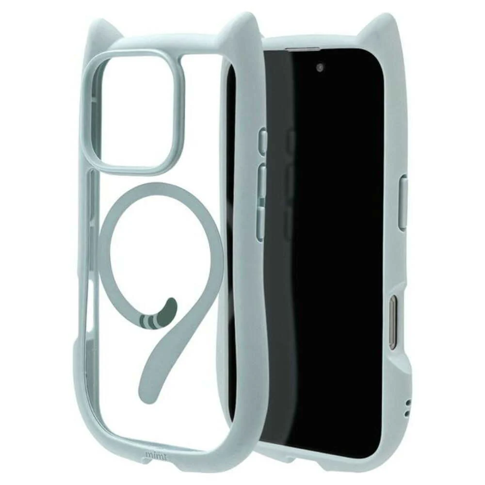 テレホンリース iPhone16Pro ケースカバー 猫耳 MagSafe対応 スモーキーブルー - Image 4