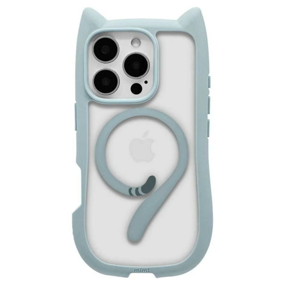 テレホンリース iPhone16Pro ケースカバー 猫耳 MagSafe対応 スモーキーブルー - Image 5