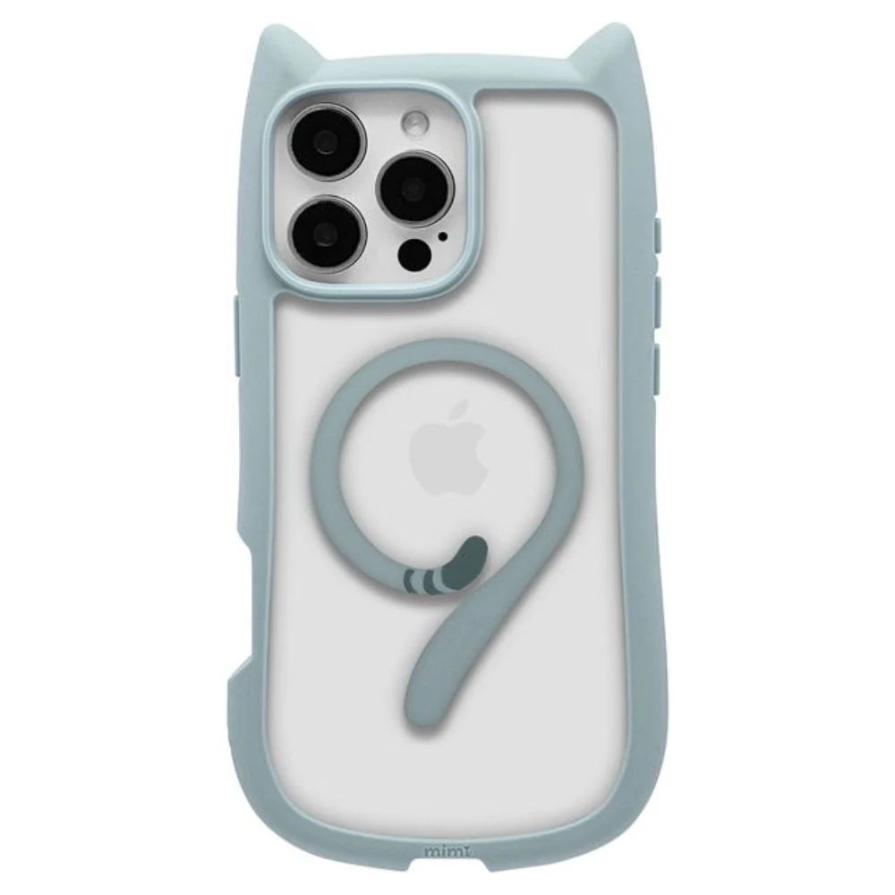 テレホンリース iPhone16ProMax ケースカバー MagSafe対応 猫耳 スモーキーブルー - Image 2